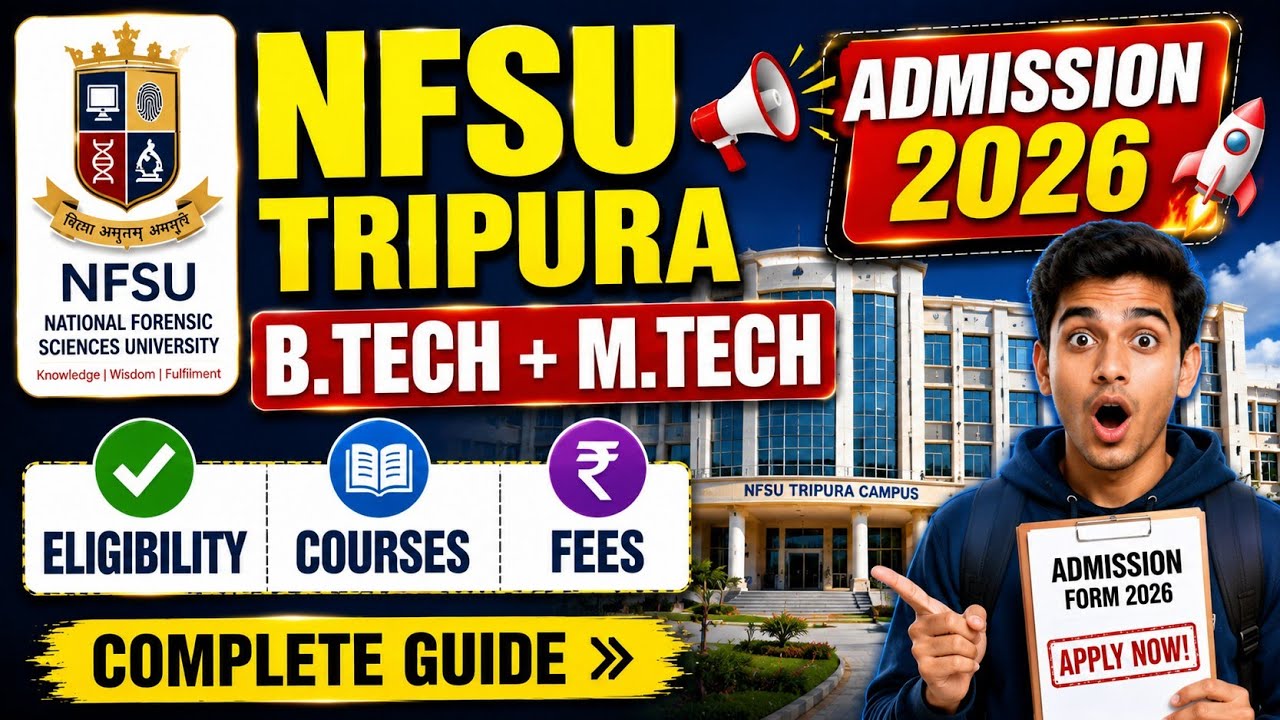 NFSU Tripura B.Tech/M.Tech Admission 2026 | Eligibility, Course, Fees