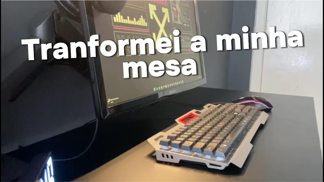 Transformei minha mesa de vidro em uma mesa preta fosca | Setup Upgrade