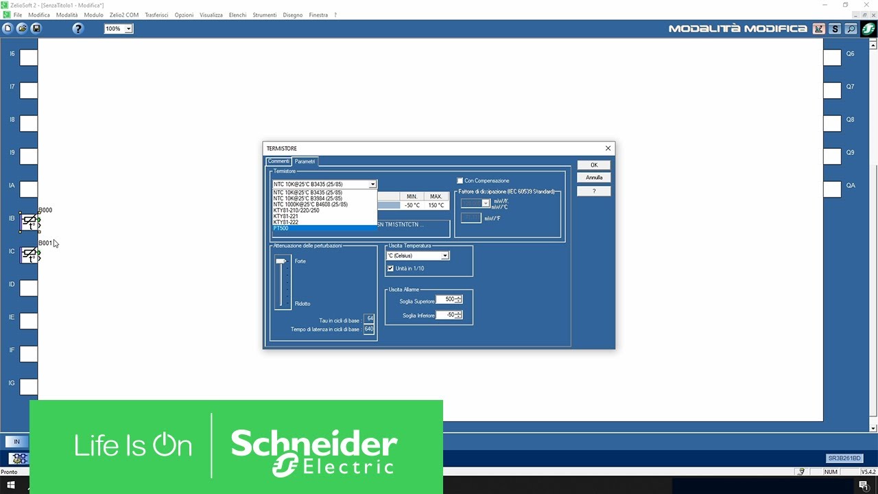 Parametrizzare il blocco termistore su Zelio Logic | Schneider Electric Italia