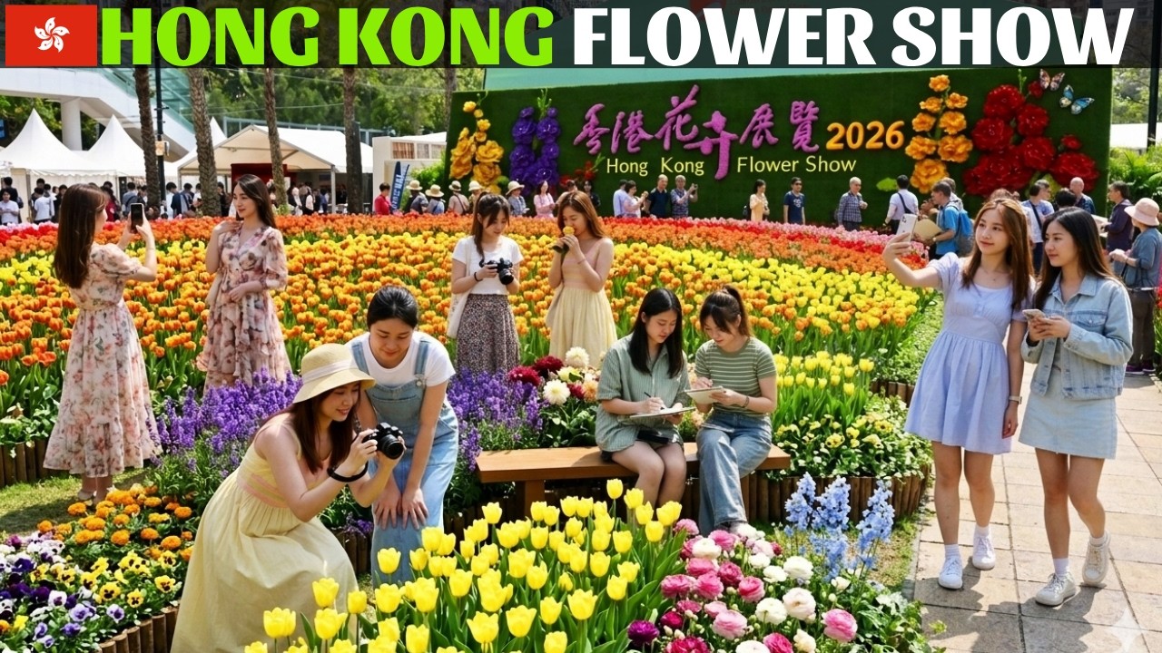 400,000 Flowers at Once! 🌸 Hong Kong Flower Show 2026 (4K)