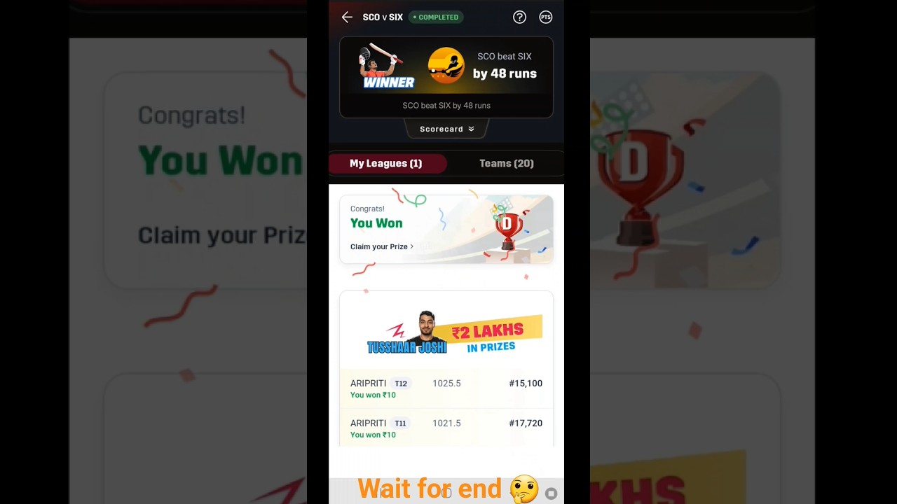 Today Winning 🏆 Dream11 Free Contest Reality! Dream11 Free Contest Real Or Fake! Withdrawal Process