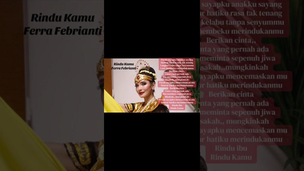 Rindu Kamu cipt. Bertha McCarthy #cintaibu #ibu #ferrafebrianti #ferrafebriantiIman