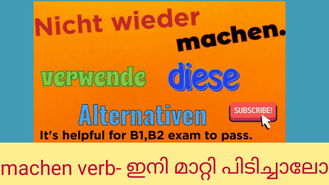 Nutze diese Alternativen zum Verb MACHEN.Deutsch B1,B2,C1 Niveau.How to substitute machen.