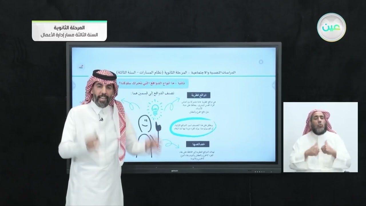 ماهية الدوافع (1) - الدراسات النفسية والاجتماعية - المرحلة الثانوية&ndash;السنة الثالثة مسار إدارة الأعمال
