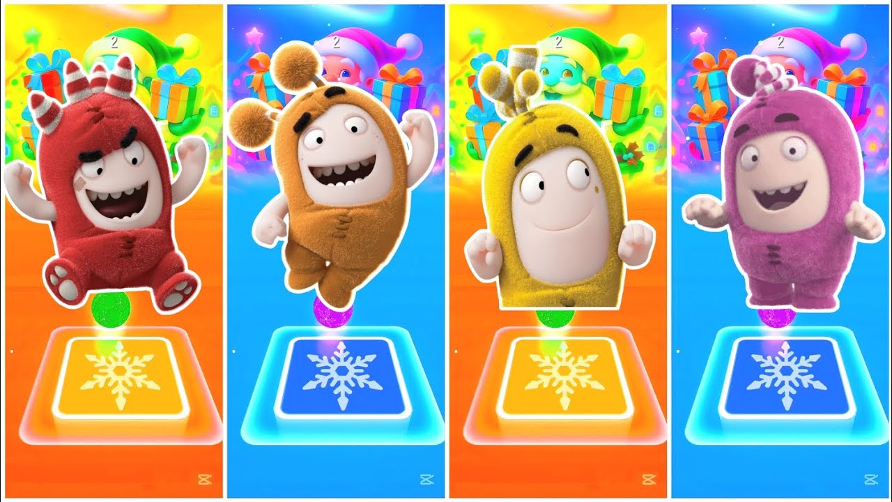Oddbods Newt Vs Oddbods Bubbles VS Oddbods Slick Vs Oddbods Fuse - Tiles Hop Edm Rush🎶