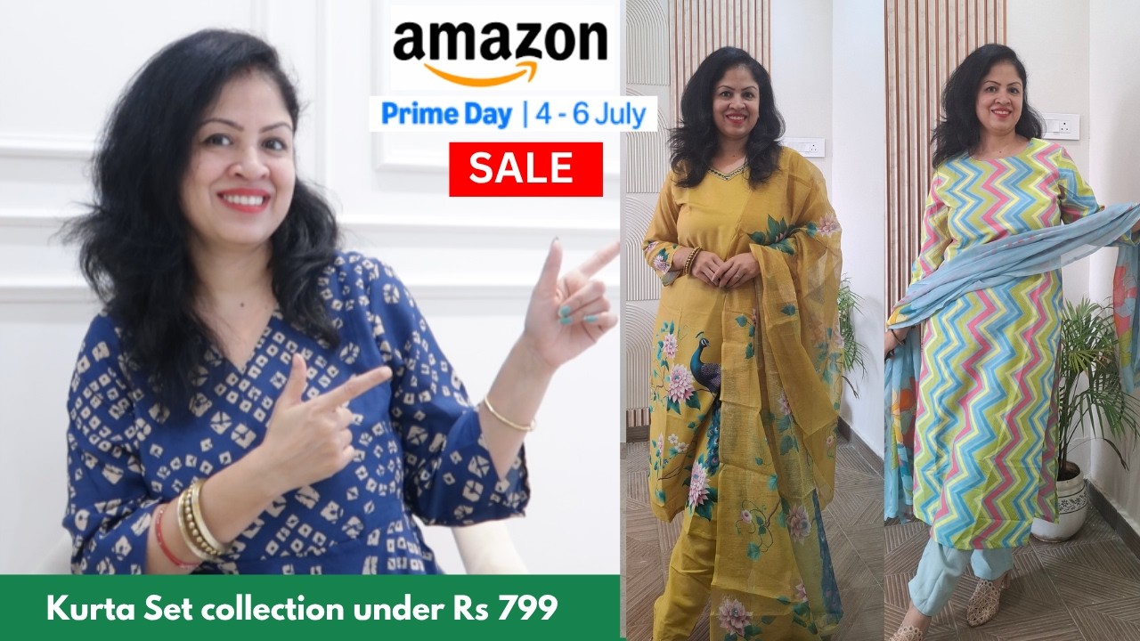 Amazon Kurta Sets Under ₹799 | Stylish Office Wear, Daily wear & Party wear |Try-On Haul Prime Day