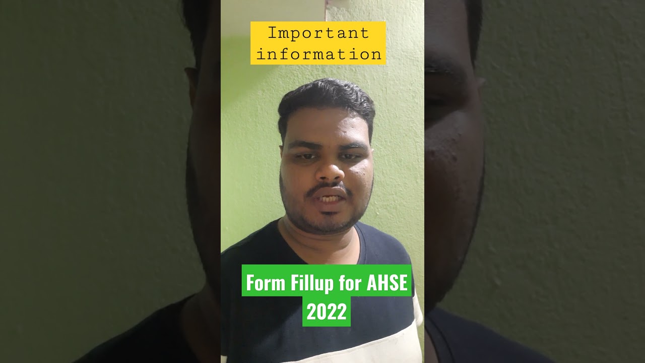Form Fill up for AHSE 2022 / Important information on CHSE Form Fill up #chseformfillup #ahse2022