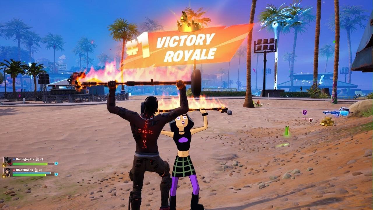 *NEW* T-3500 BLACK TOE REIMAGINED TRAVIS SCOTT SKIN IN FORTNITE PS5 + A VICTORY ROYALE WIN! (TRIO)