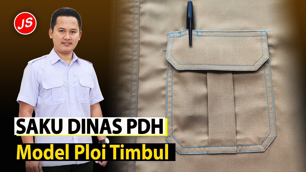 Membuat Saku Seragam Dinas PDH Model Ploi Timbul