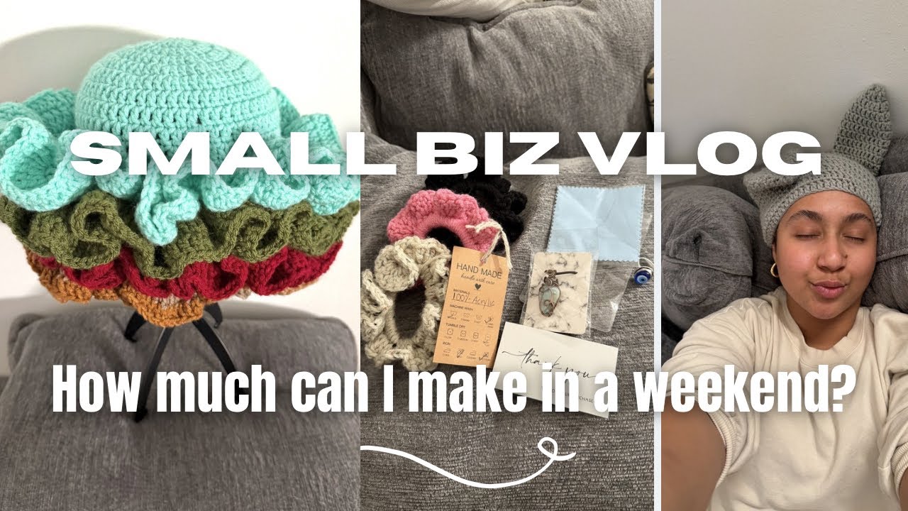 Small business Vlog | working on current crochet WIPs, Market Prep + life of a mom biz owner