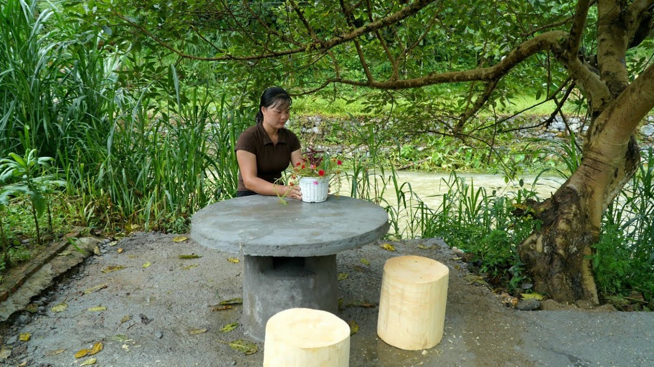 How to make a simple cement table | DIY items for rural life