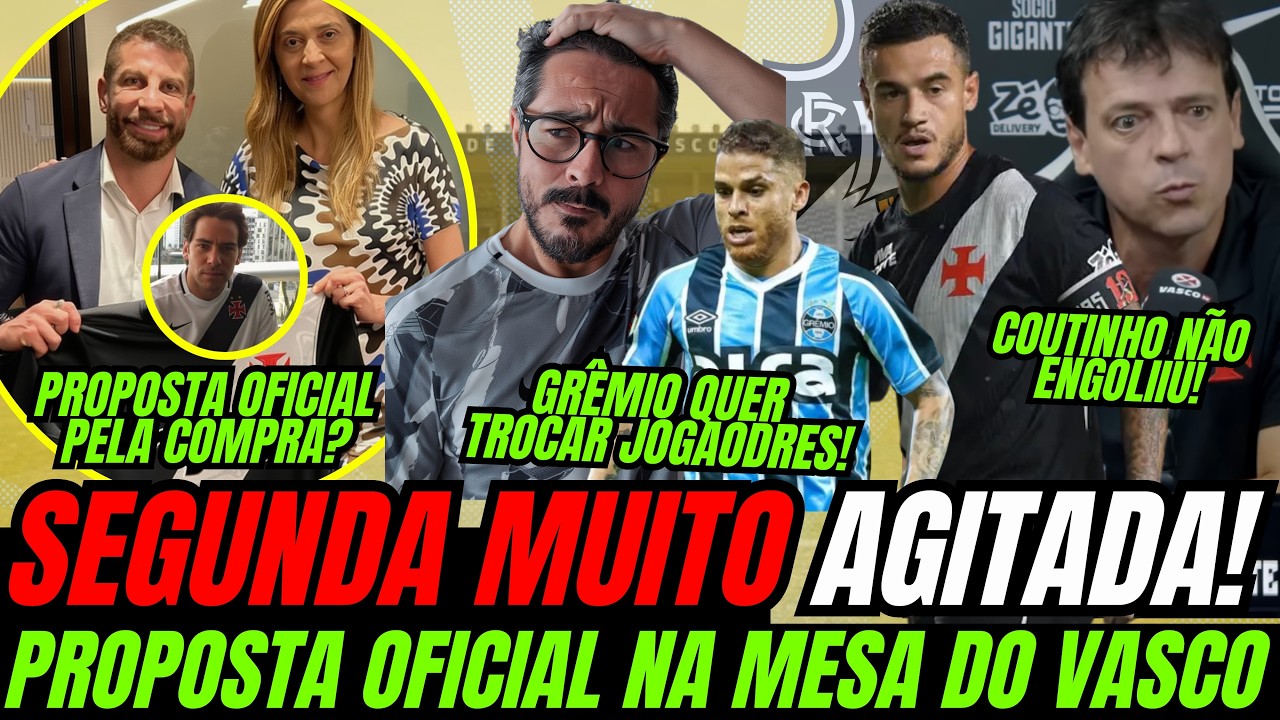SEGUNDA-FEIRA MUITO AGITADA NO VASCO: GRÊMIO QUER TROCAR JOGADORES, PROPOSTA PELA COMPRA DA SAF E +