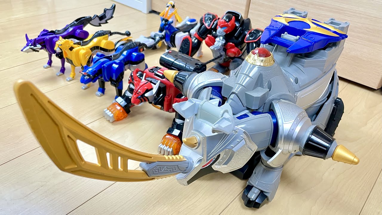 【DX Power Rangers Jungle Fury #4】🦏🐺🐅🐆🐆電動走行⁉︎ゲキレンジャーのサイダイオーで遊んでみた