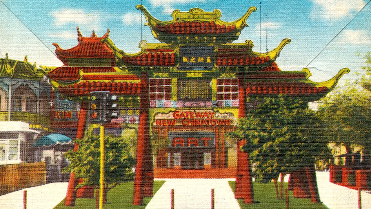 New Chinatown, Los Angeles - Vintage Postcards - 1952