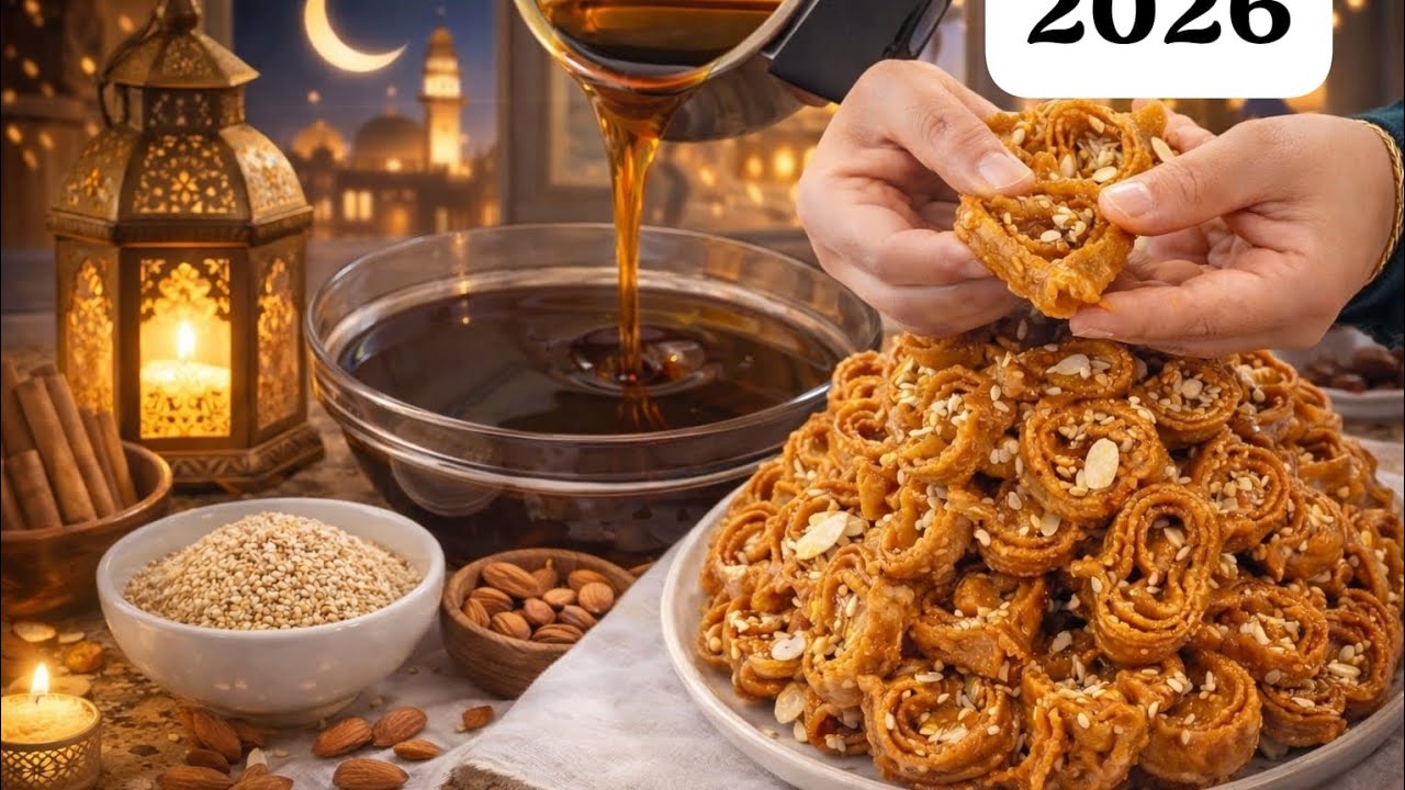 شباكية 2026مجعبة و معلكة بمقادير مظبوطة و بتشبيكة ساهلة 👌1kgمن الدقيق +عسل منزلي ناجح مليون في 💯