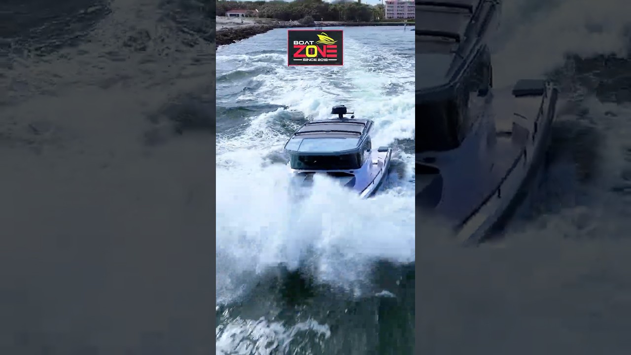 Axopar 37 Vs Huge Waves #shorts  #boatzone