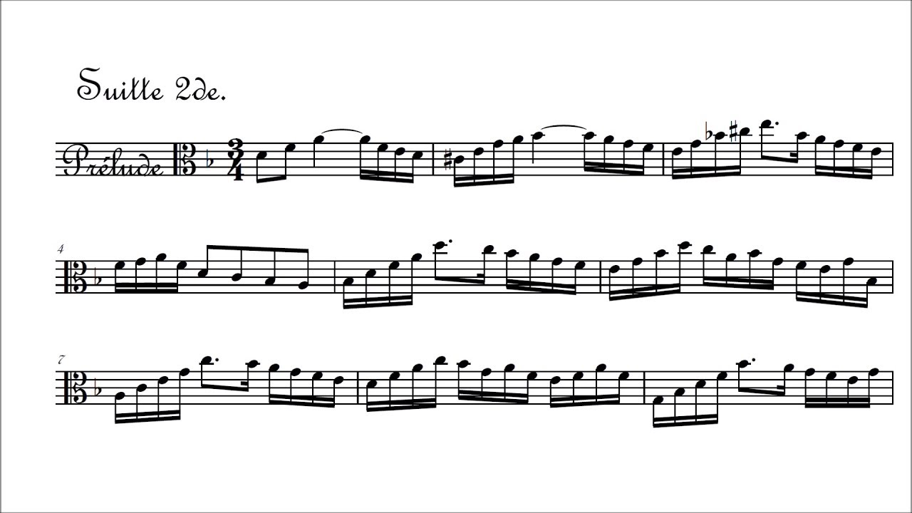 Bach - Cello Suite #2 for Viola (Score)
