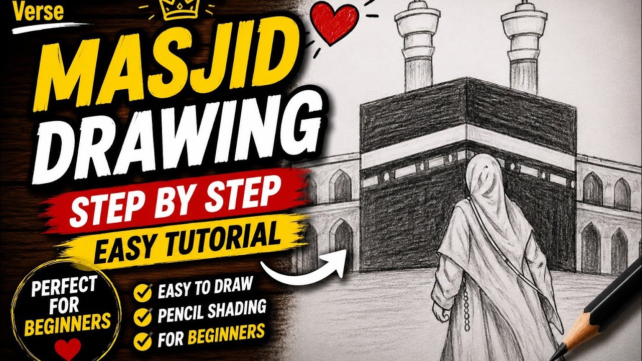 Walking Towards Allah 🕌 | Emotional Islamic Pencil Drawing | Faith & Salah Art