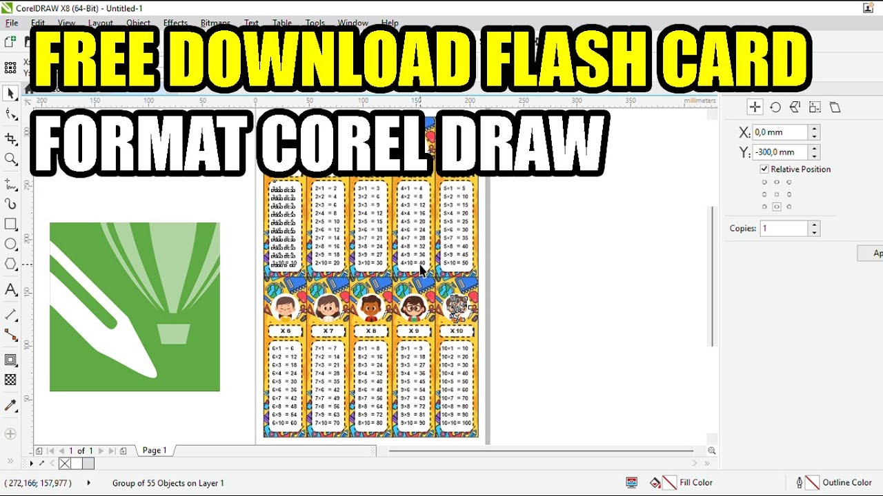 Desain Flashcard di CorelDRAW + Link Download File CDR Gratis!