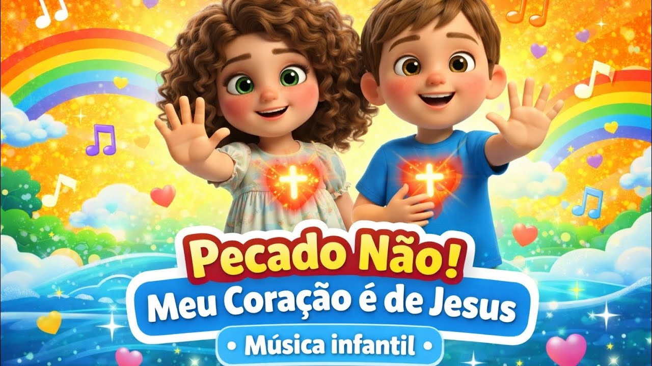 🎶Pecado Não!! Meu coração é de Jesus ❤️ | Música Cristã Infantil