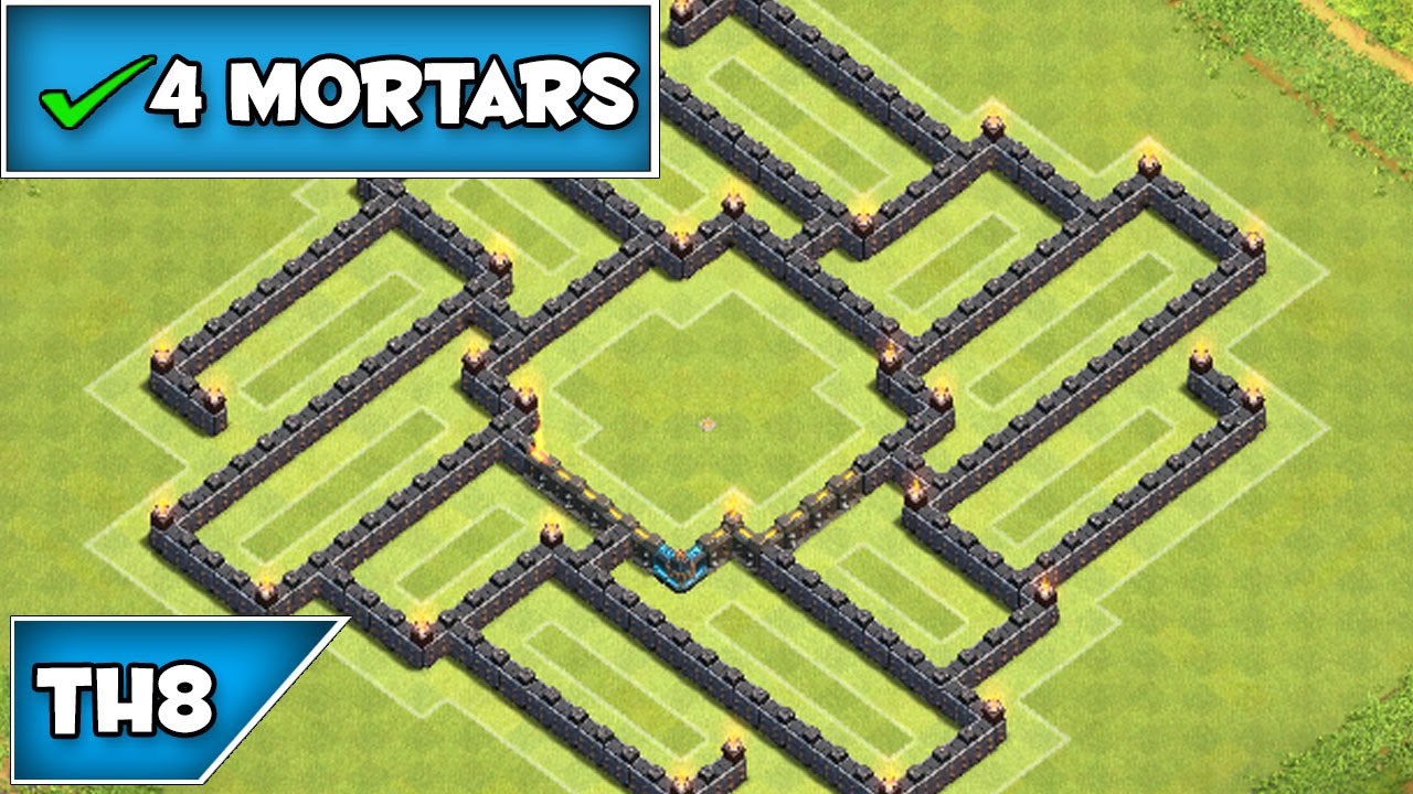 Clash of Clans | BEST ANTI-AIR TOWNHALL 8 FARMING BASE w/ 4th Mortar (Mercury 8)