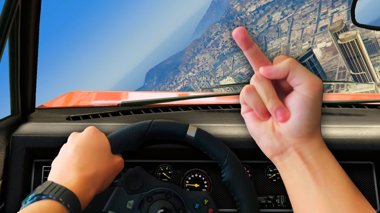 Así es Jugar GTA 5 con VOLANTE PEDALES y MARCHAS (mod)
