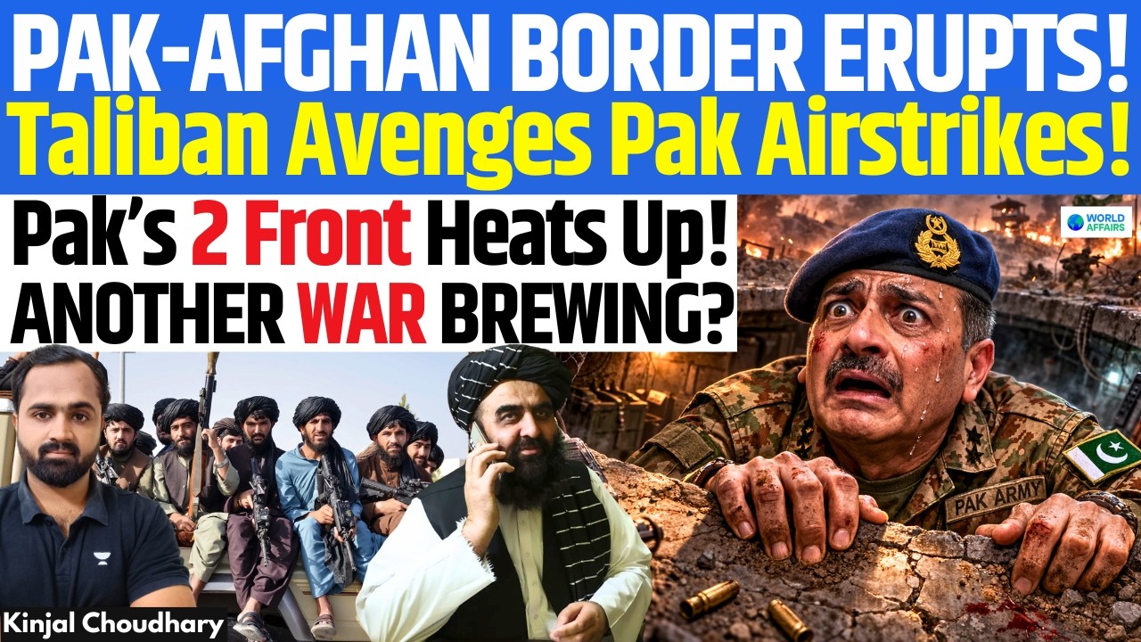 Pakistan-Afghanistan Border Erupts! Taliban Retaliates After Pak Airstrikes! Massive Firing | Kinjal