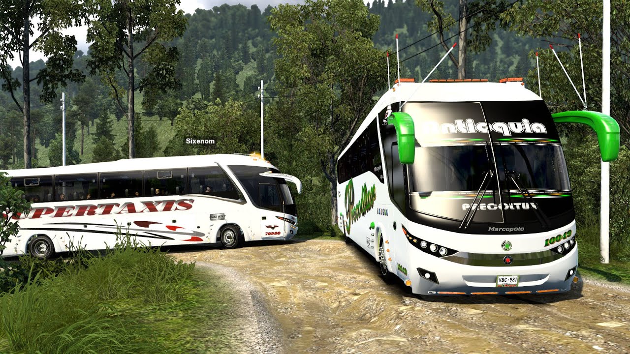 ¡BUSES A PUNTA DE QUEDARSE ENTERRADOS EN TROCHAS! | American Truck Simulator