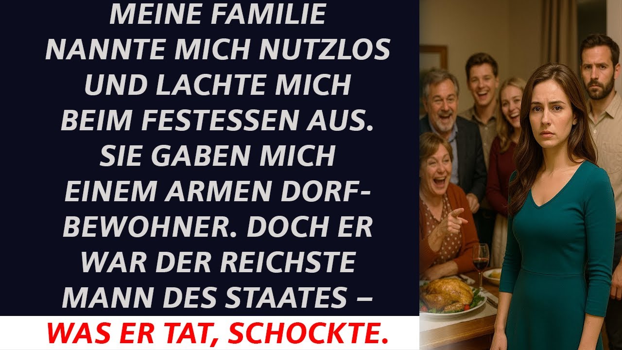 Beim Familienessen verspotteten sie mich, aber sie ahnten nicht, wen ich geheiratet hatte...