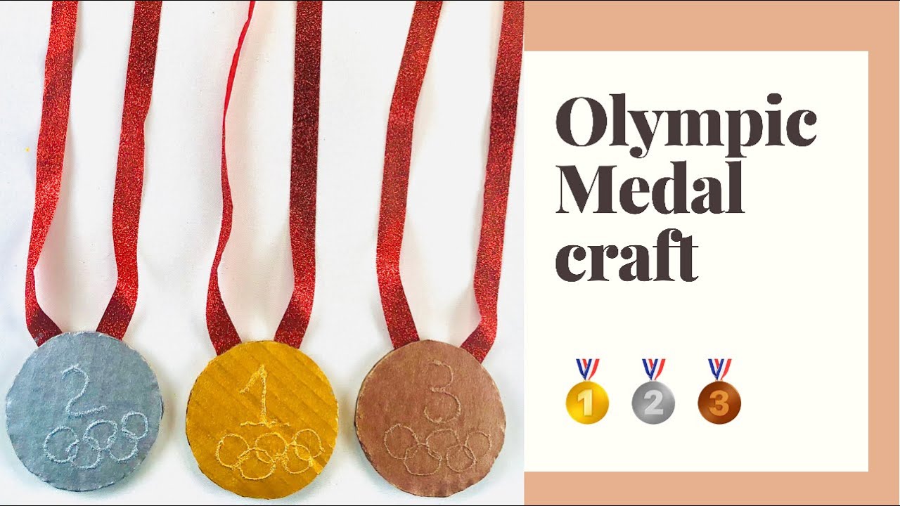 Easy cardboard Olympic Medal craft for kids 🥇🥈🥉 | Olympic craft ideas🏅- Crafts with Toddler