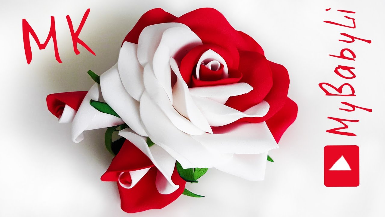 Двухцветные розы из фоамирана 🌹🌹🌹, цветы из фома