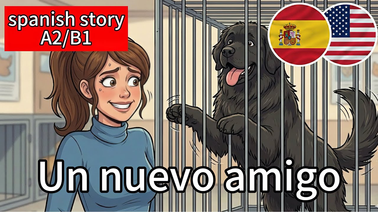 Easy Spanish Story for Beginners 🇪🇸 a new dog 🐕🐶 | Spanish Listening Practice A2/B1 🇪🇸