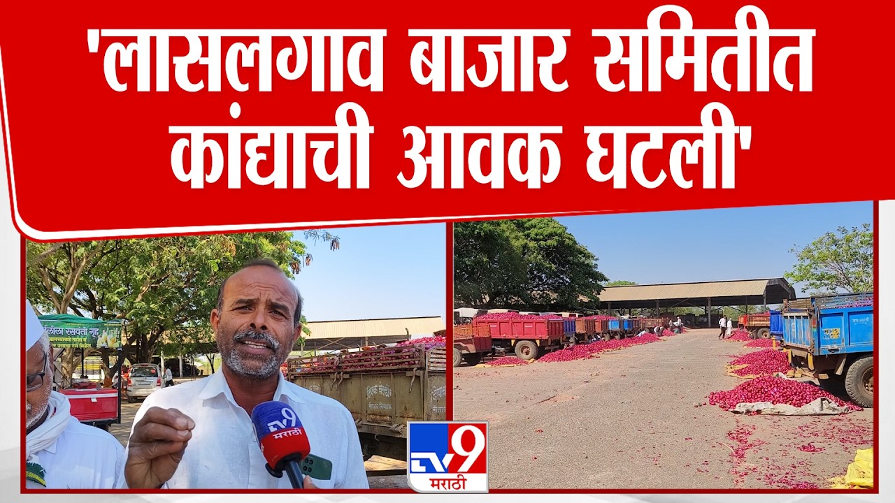 Nashik  Onion update | लासलगाव बाजार समितीत कांद्याची आवक घटली : tv9 Marathi