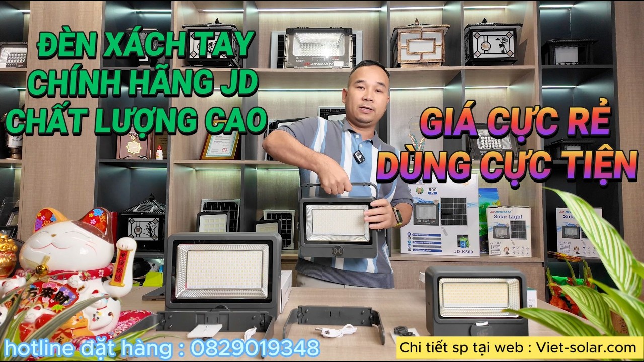 Đèn Pin Năng Lượng Mặt Trời Cầm Tay JD-Y70 & JD-Y90 | Review Thực Tế | Tấm Pin Mono | Việt Solar