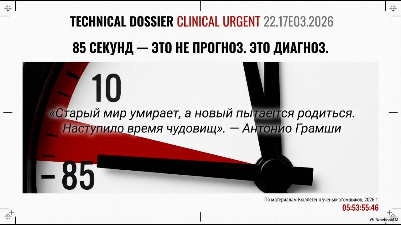 ☢️ Мир на грани: глобальные угрозы и кризис в Иране 2026. 85 секунд до полуночи