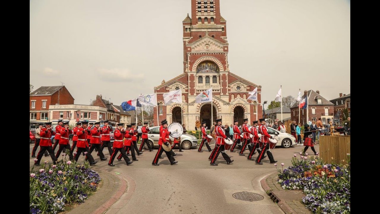 Lisburn Young Defenders parading in Albert, Somme, France 23rd April 2022  #marchingband #lyd