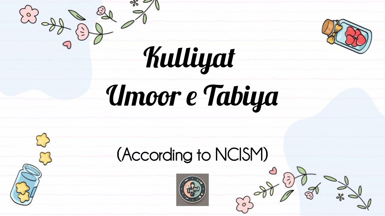Umoor e Tabiya L-1 || Acc to NCISM || BUMS -1st proff ||Ilm e Tib , mauzu , gharz o gayat and types