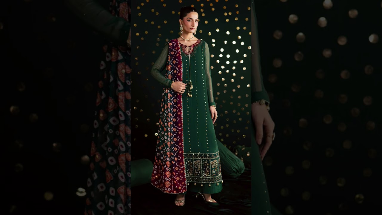 EMBROIDERED chiffon Suits  With Mukesh & Printed  Chiffon Suits With Stone Work