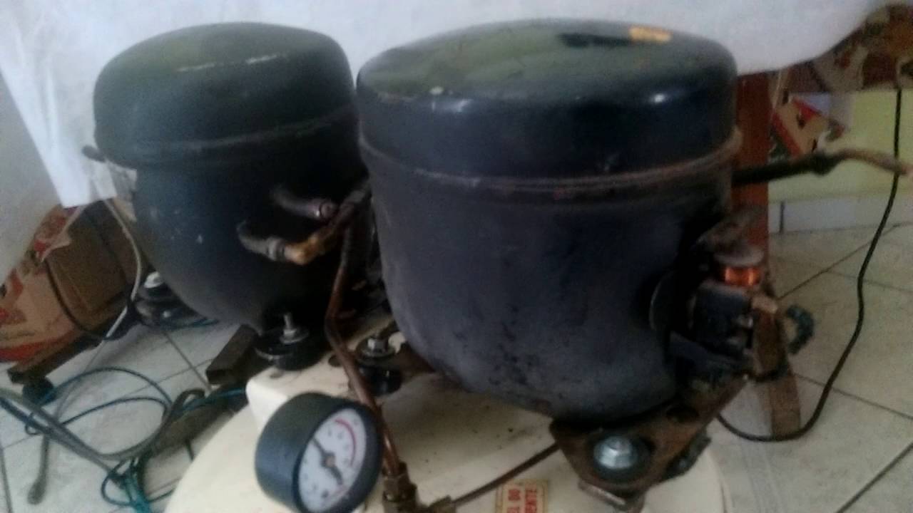 Compressor com 2 motores de geladeira super silencioso