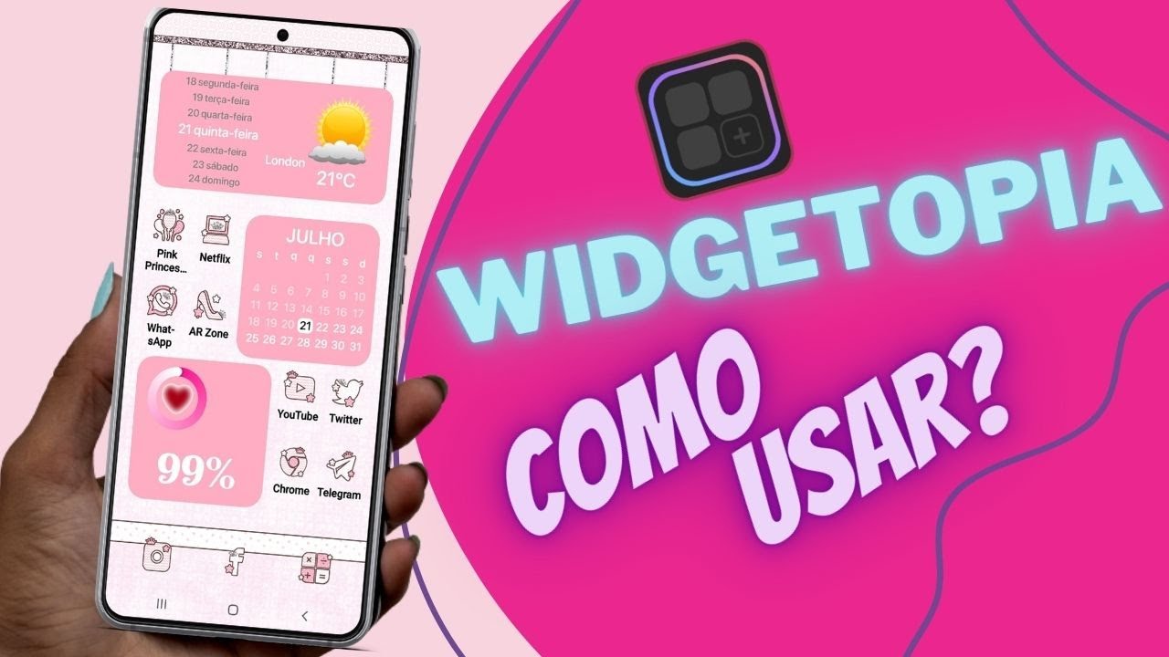 Como USAR o WIDGETOPIA o APP TOP de Fazer e Add Widgets | Como Fazer Downloads e Importar Widgets