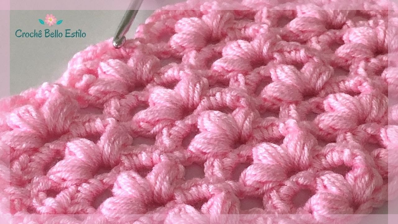 PONTO DE CROCHÊ PARA MANTAS DE BEBÊ/XALES/CASAQUINHOS #CrochetStitch #mantadecroche