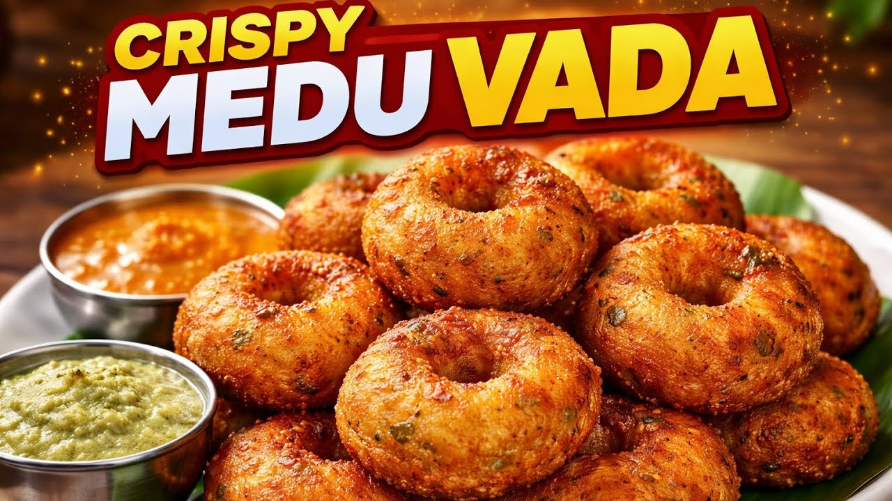 Garam garam Crispy Medu Vada 😋 Bahar se crunchy, andar se soft! #meduvada #crispy #southindian 