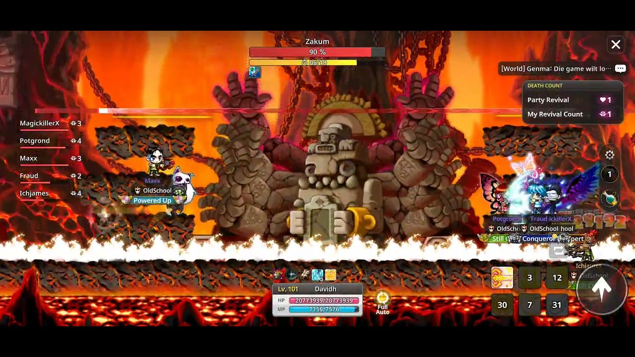 Maplestory idle first attempt Guild Zakum Raid 20% xD  (luna 10) 