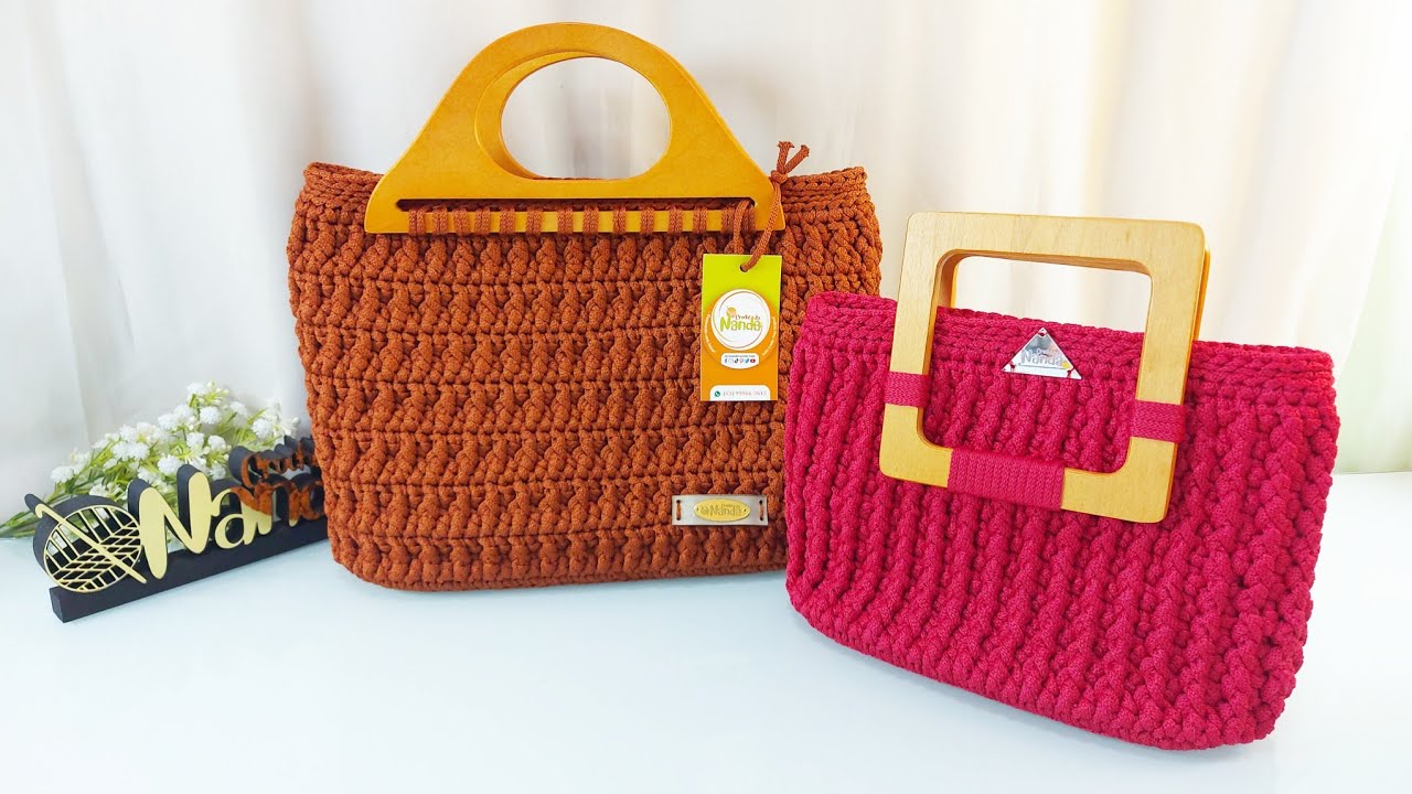 Bolsa Ferrugem ,passo a passo, bolsa de croche, com fio náutico