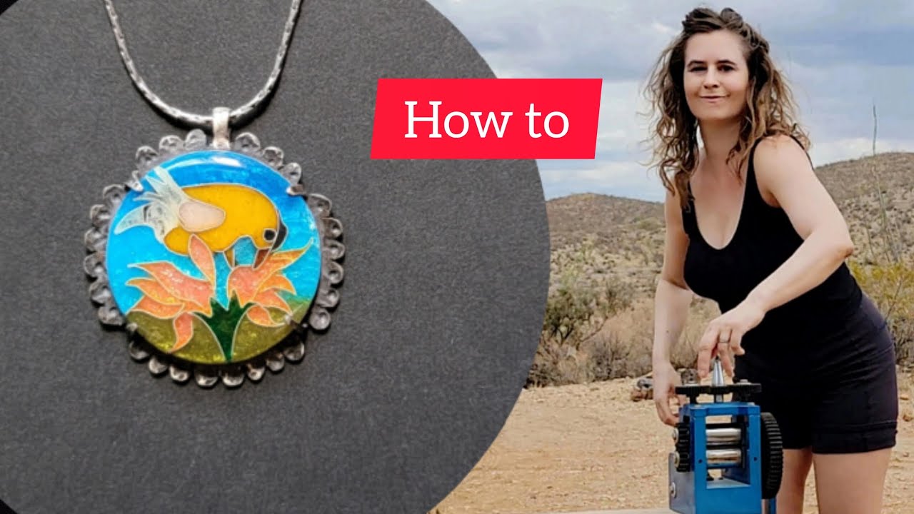 How to make Cloisonne Enamel. (Goldfinch jewelry tutorial, enameling technique)