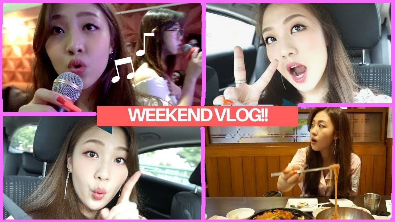 VLOGวันหยุดชิลๆ(ลองสติ๊กเกอร์หน้าเรียว+ร้องเกะ+คาเฟ่สวยๆ)🎤😆💖