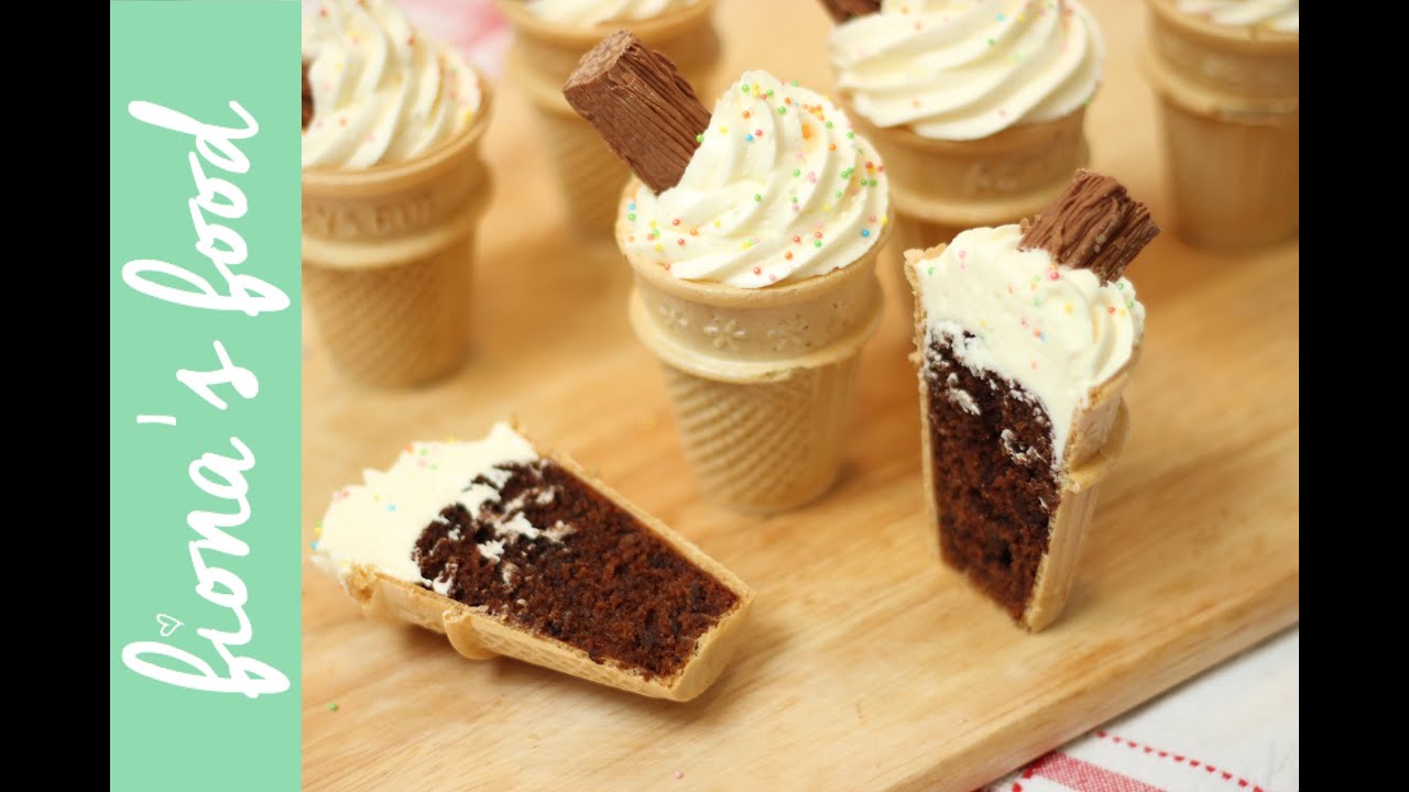 Ice Cream Cone Chocolate Cupcakes | fiona's food