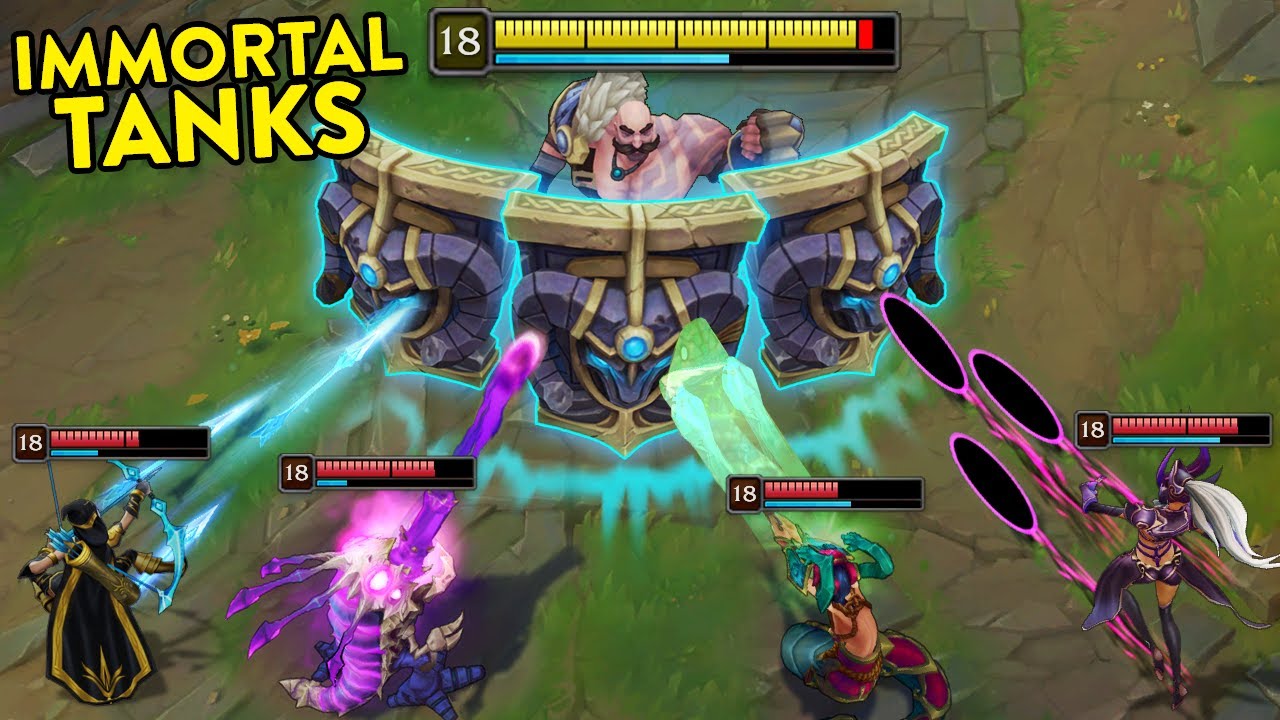 When LOL Players Are UNKILLABLE... SUPER TANKS COMPILATION (League of Legends)