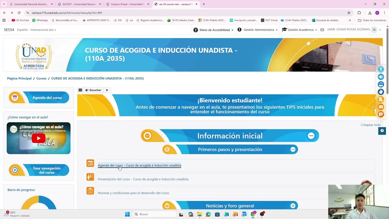 Curso de acogida e inducción unadista.