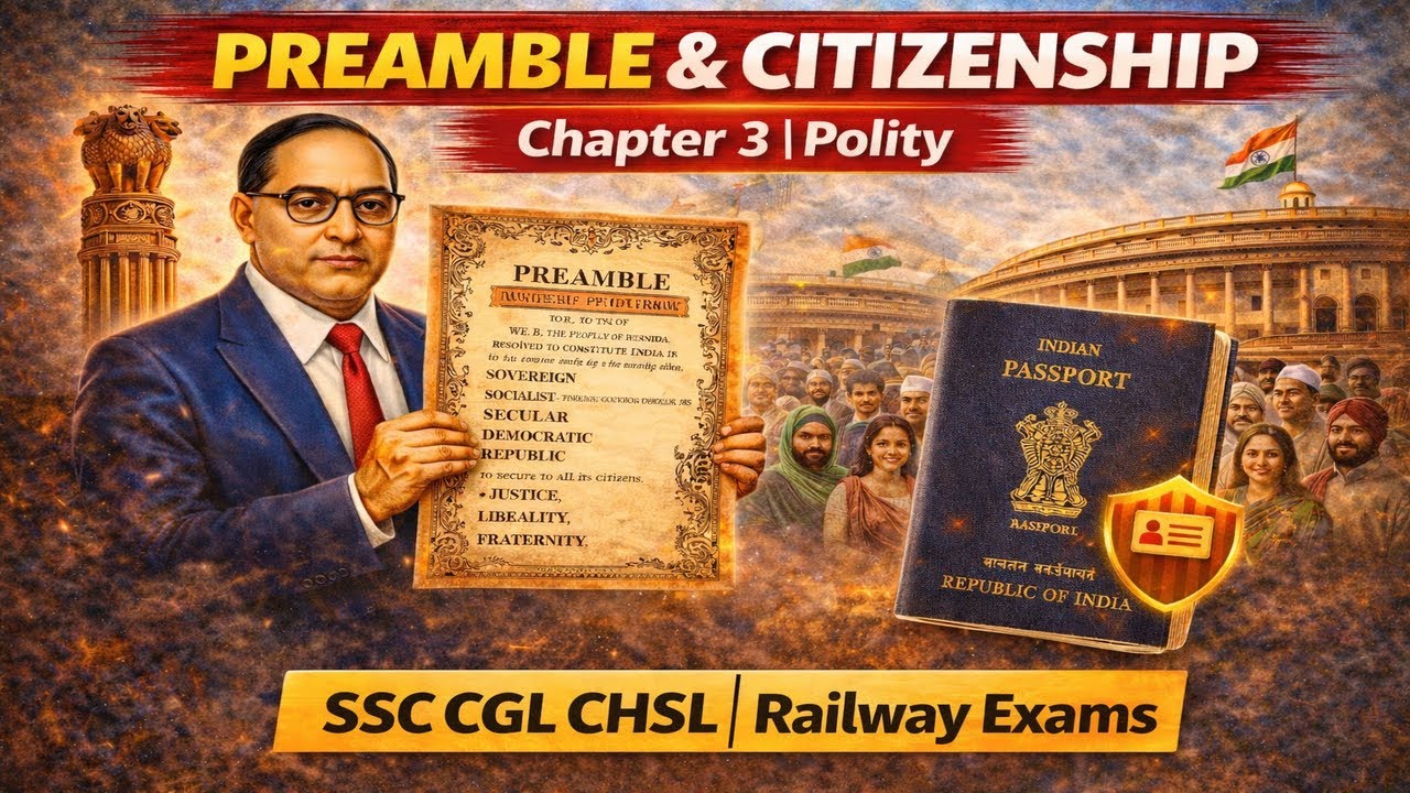 Preamble & Citizenship | Chapter 3 Polity | SSC CGL CHSL Railway Exams